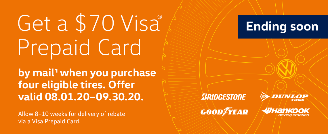 Get a $70 visa prepaid card by mail when you purchase four eligible tires.