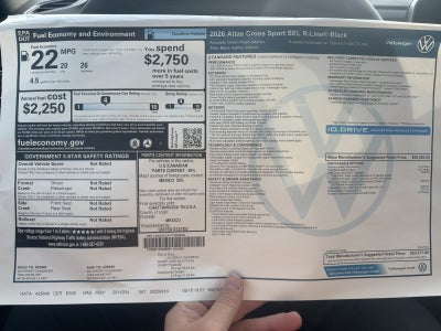 2026 Volkswagen Atlas Cross Sport 2.0T SEL R-Line Black