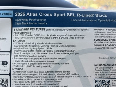 2026 Volkswagen Atlas Cross Sport 2.0T SEL R-Line Black