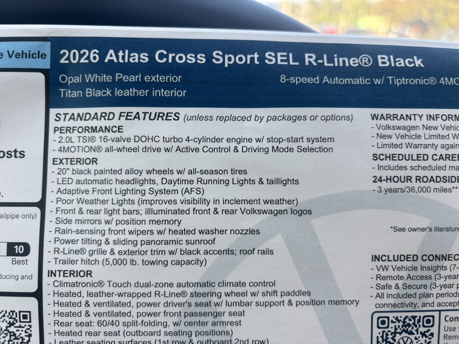 2026 Volkswagen Atlas Cross Sport 2.0T SEL R-Line Black