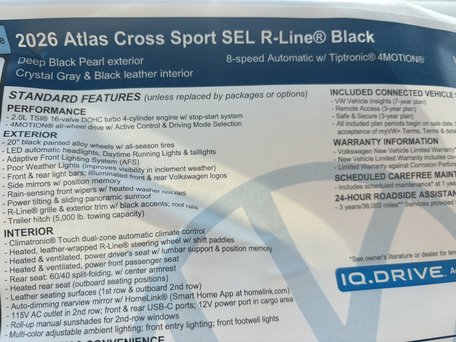 2026 Volkswagen Atlas Cross Sport 2.0T SEL R-Line Black