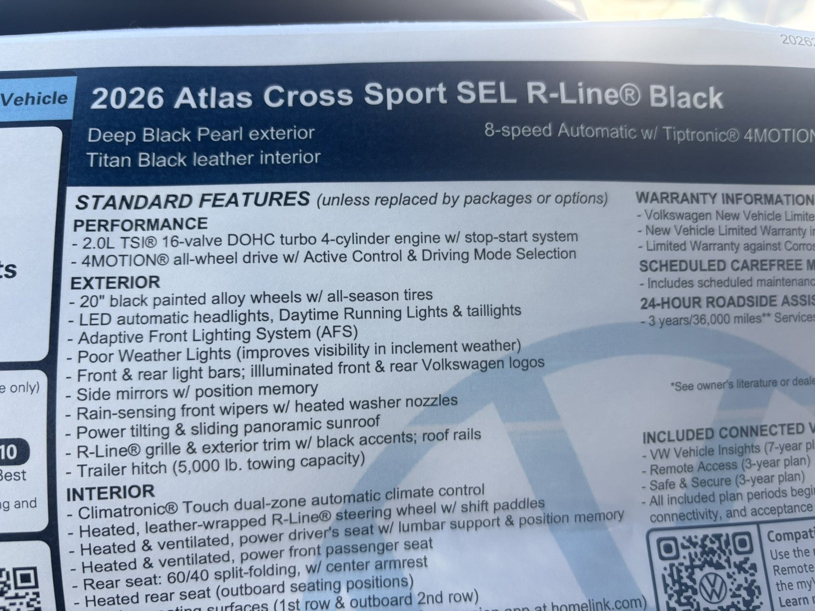 2026 Volkswagen Atlas Cross Sport 2.0T SEL R-Line Black