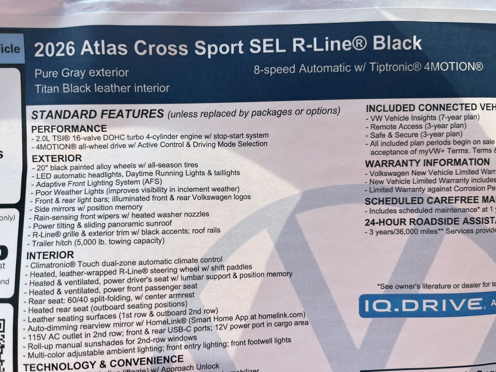 2026 Volkswagen Atlas Cross Sport 2.0T SEL R-Line Black