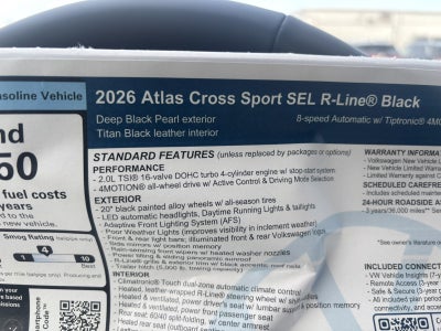 2026 Volkswagen Atlas Cross Sport 2.0T SEL R-Line Black