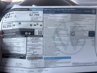 2026 Volkswagen Atlas Cross Sport 2.0T SEL R-Line Black