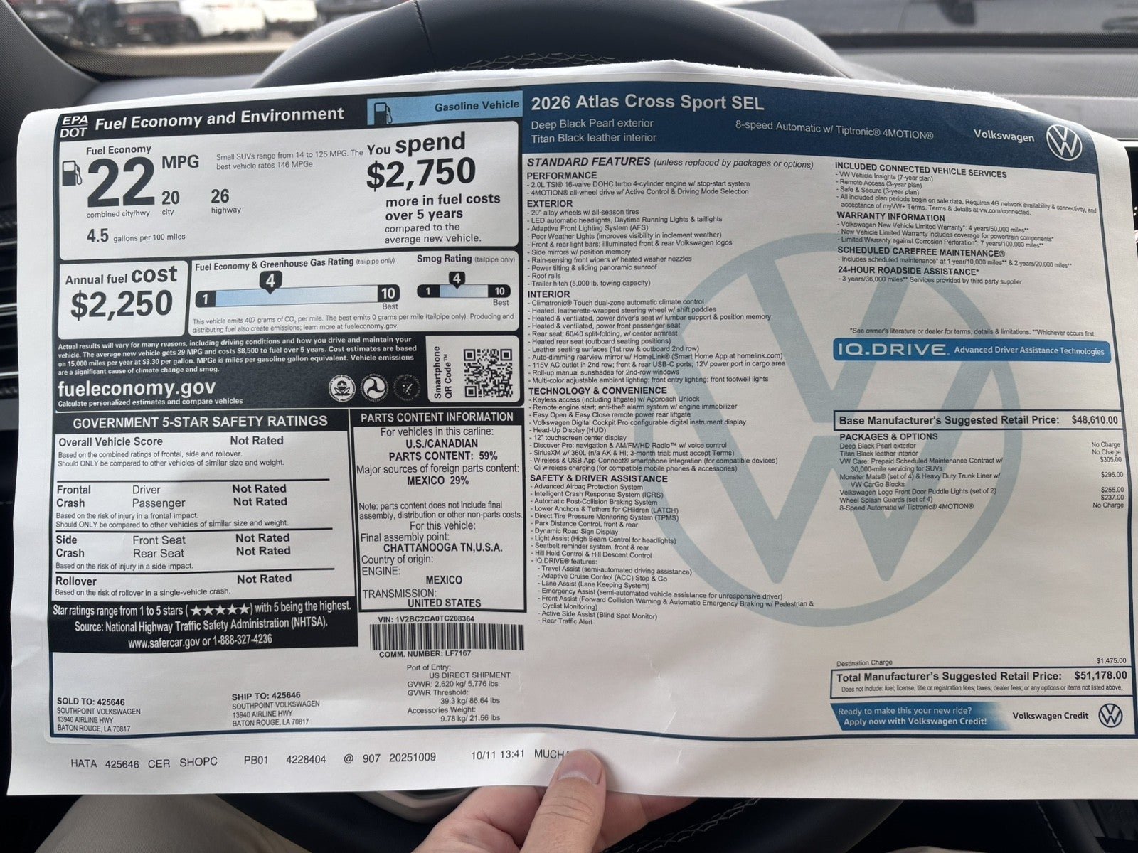 2026 Volkswagen Atlas Cross Sport 2.0T SEL