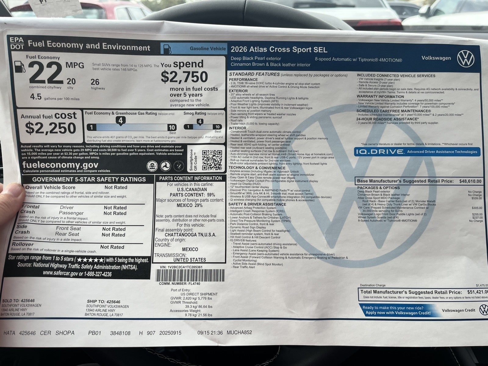 2026 Volkswagen Atlas Cross Sport 2.0T SEL