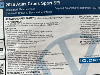 2026 Volkswagen Atlas Cross Sport 2.0T SEL
