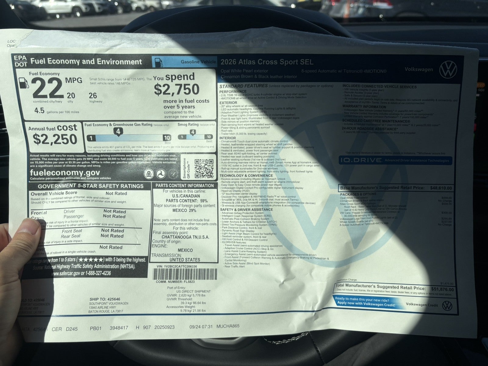 2026 Volkswagen Atlas Cross Sport 2.0T SEL