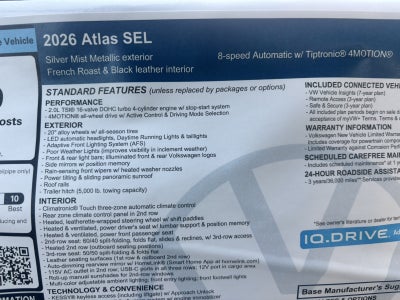2026 Volkswagen Atlas 2.0T SEL