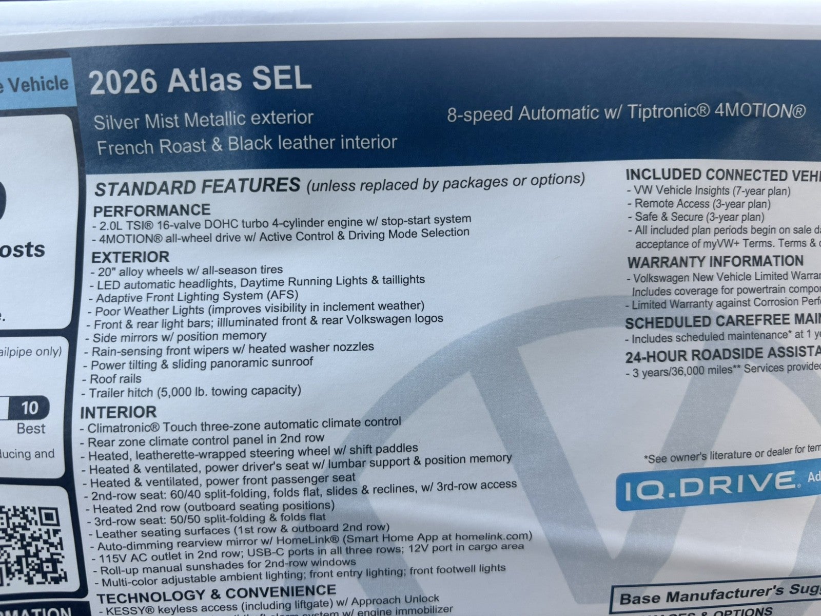 2026 Volkswagen Atlas 2.0T SEL