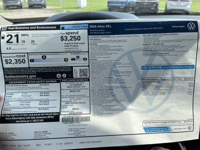 2026 Volkswagen Atlas 2.0T SEL