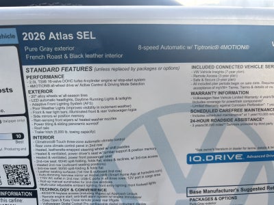 2026 Volkswagen Atlas 2.0T SEL