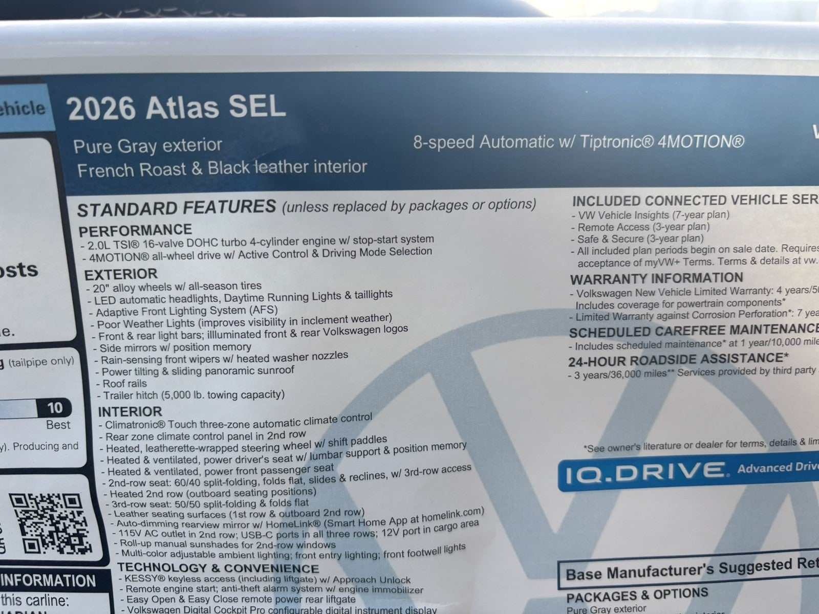 2026 Volkswagen Atlas 2.0T SEL