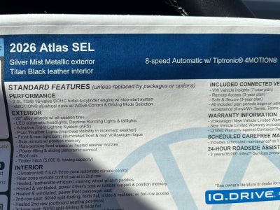 2026 Volkswagen Atlas 2.0T SEL