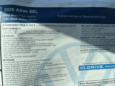 2026 Volkswagen Atlas 2.0T SEL