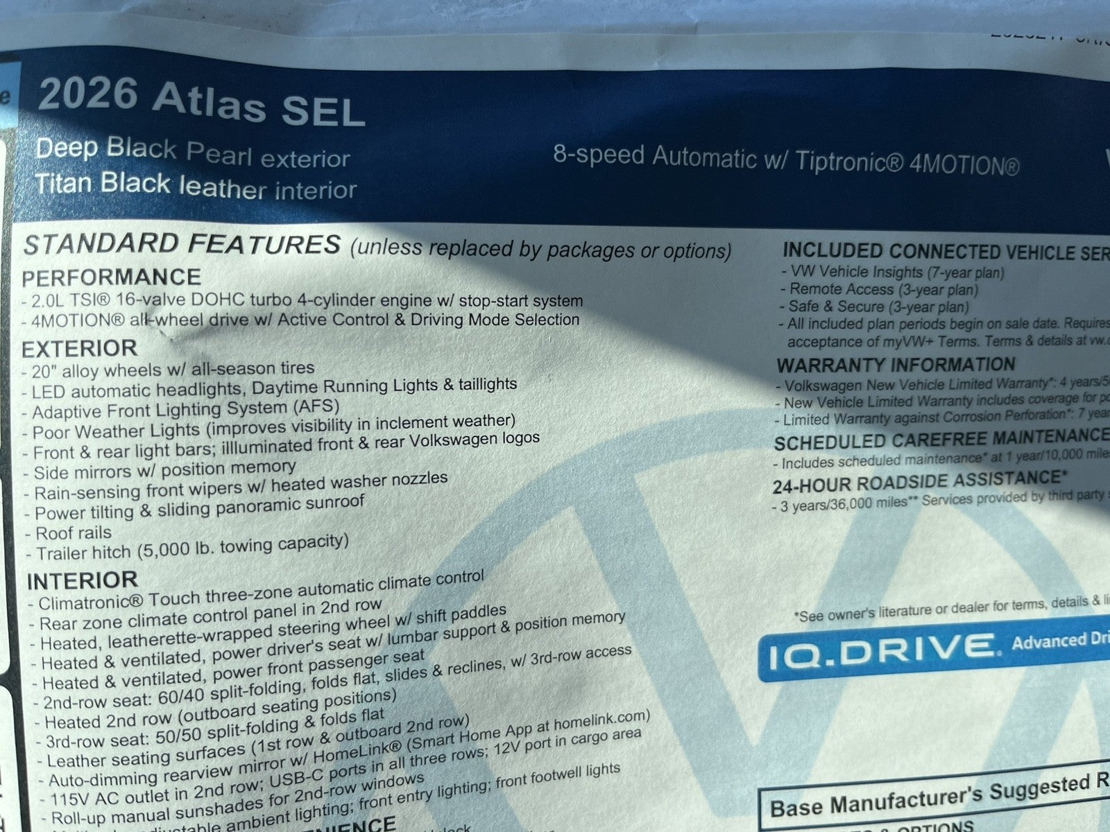 2026 Volkswagen Atlas 2.0T SEL