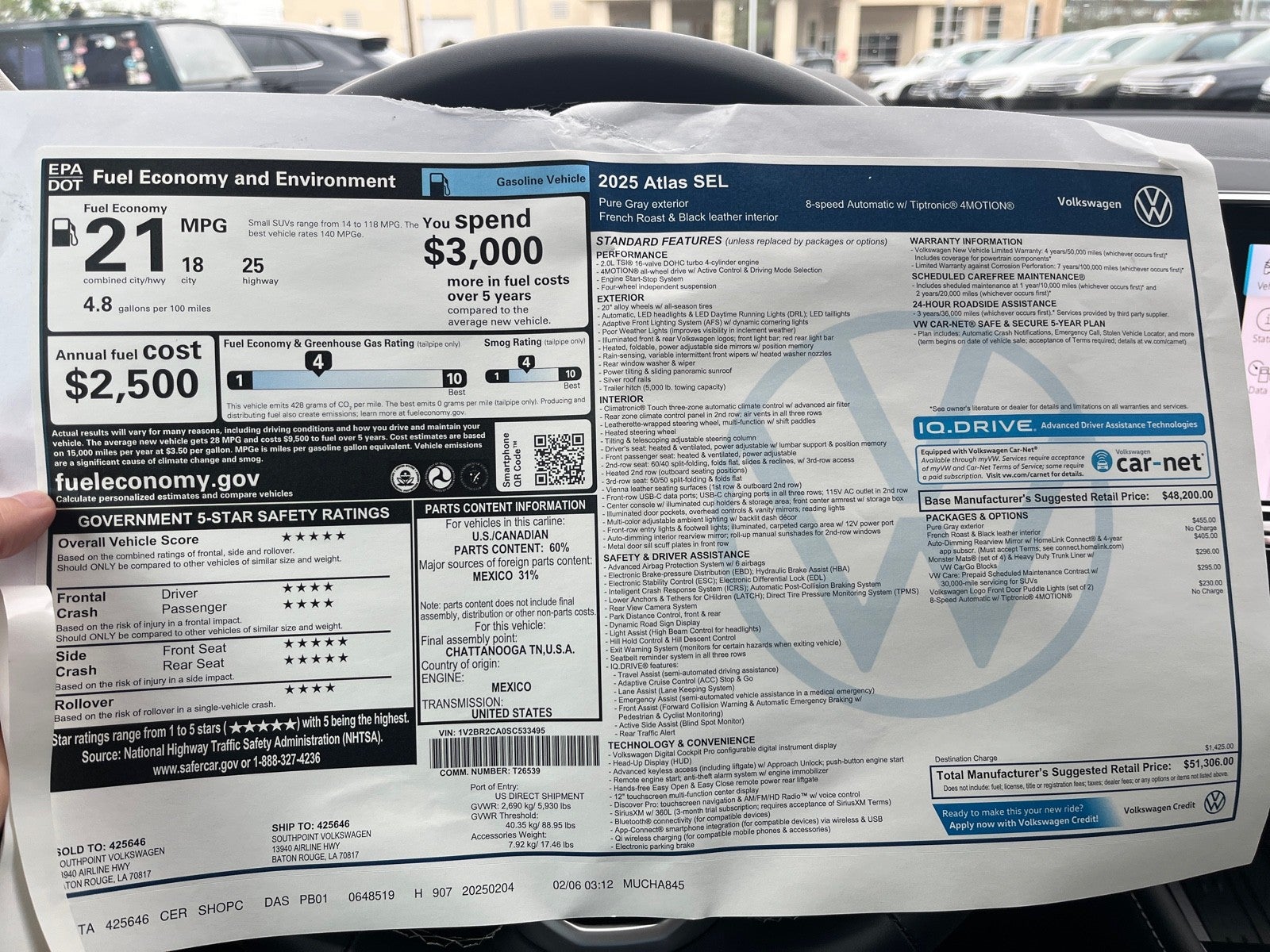 2025 Volkswagen Atlas 2.0T SEL