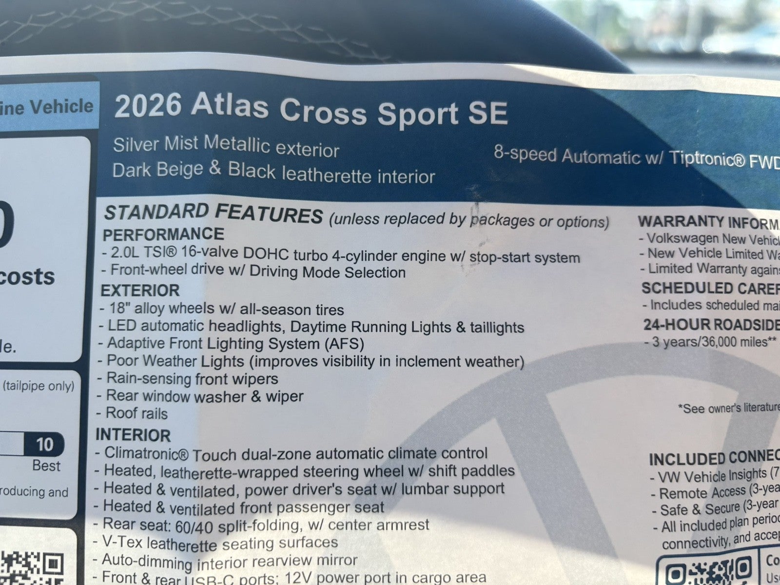 2026 Volkswagen Atlas Cross Sport 2.0T SE
