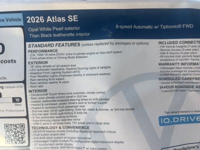 2026 Volkswagen Atlas 2.0T SE