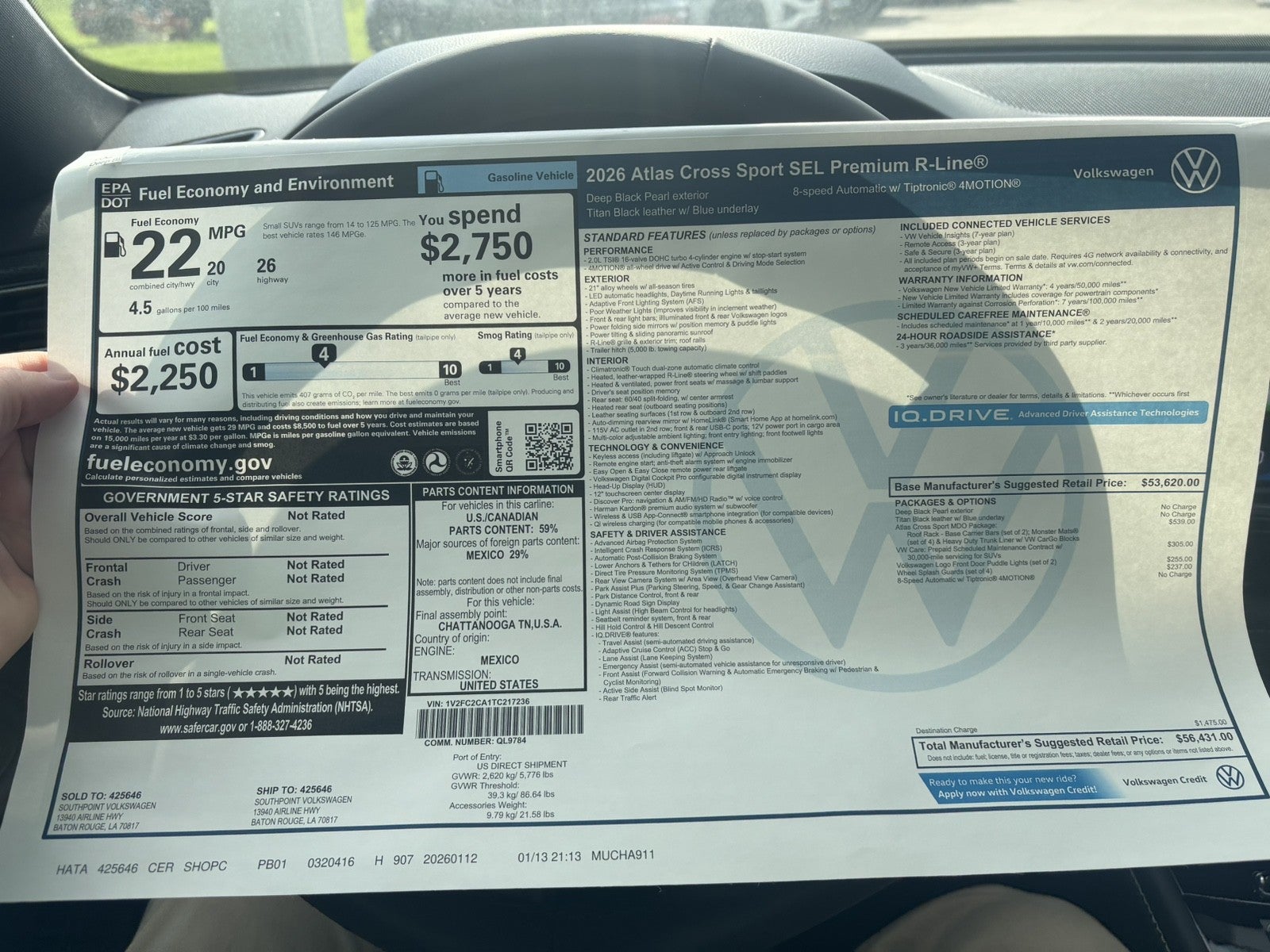 2026 Volkswagen Atlas Cross Sport 2.0T SEL Premium R-Line