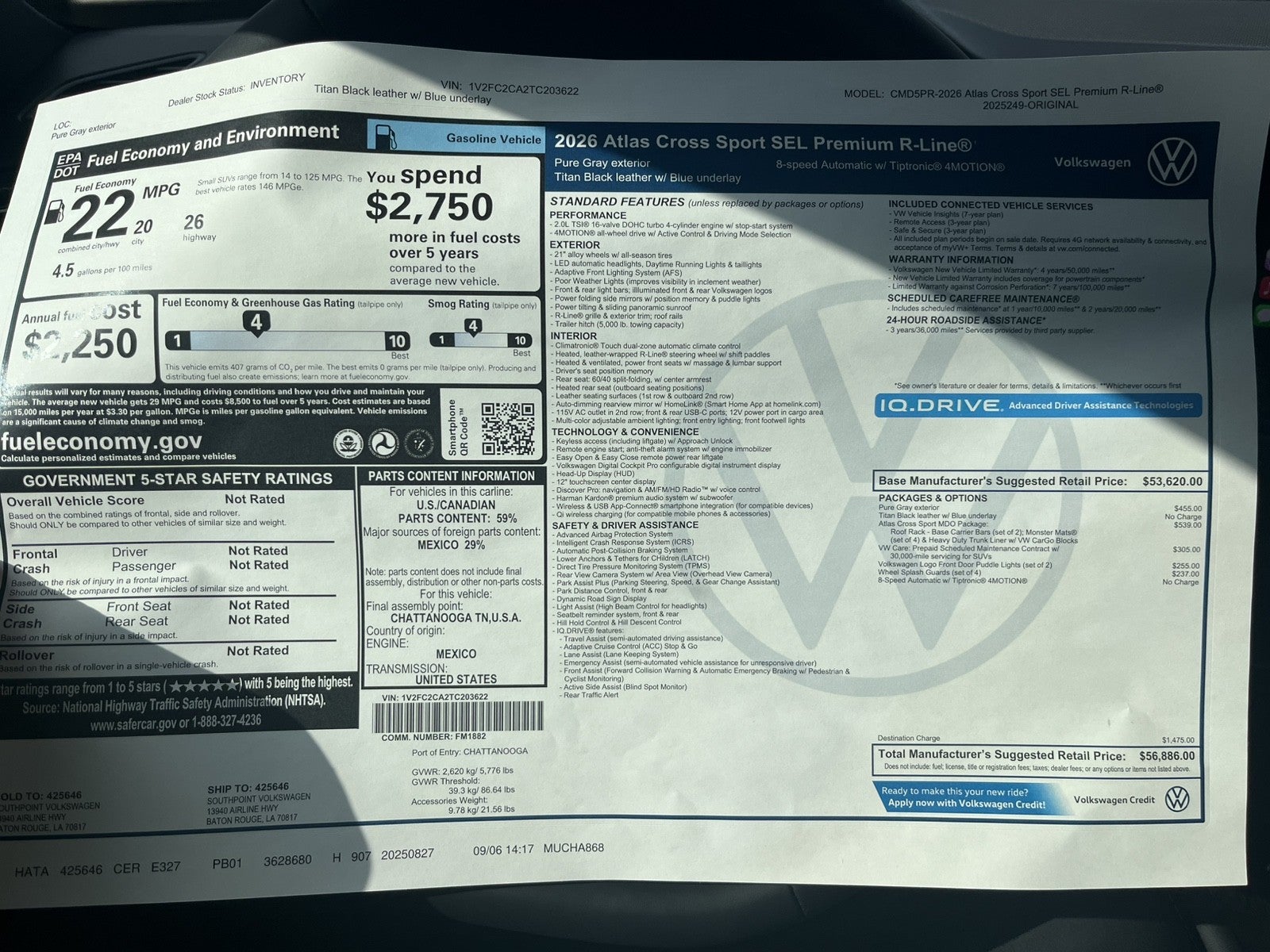 2026 Volkswagen Atlas Cross Sport 2.0T SEL Premium R-Line