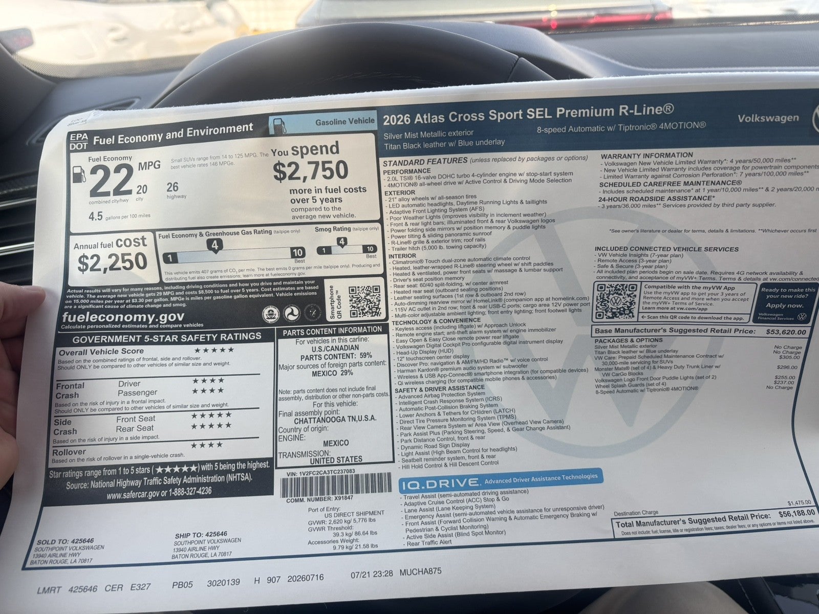 2026 Volkswagen Atlas Cross Sport 2.0T SEL Premium R-Line
