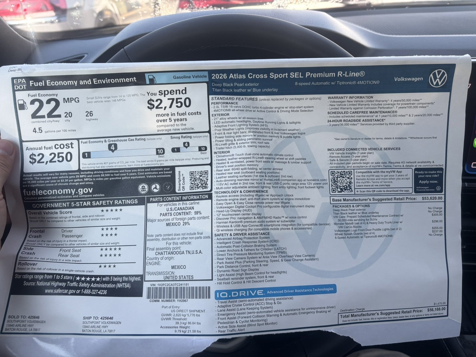 2026 Volkswagen Atlas Cross Sport 2.0T SEL Premium R-Line