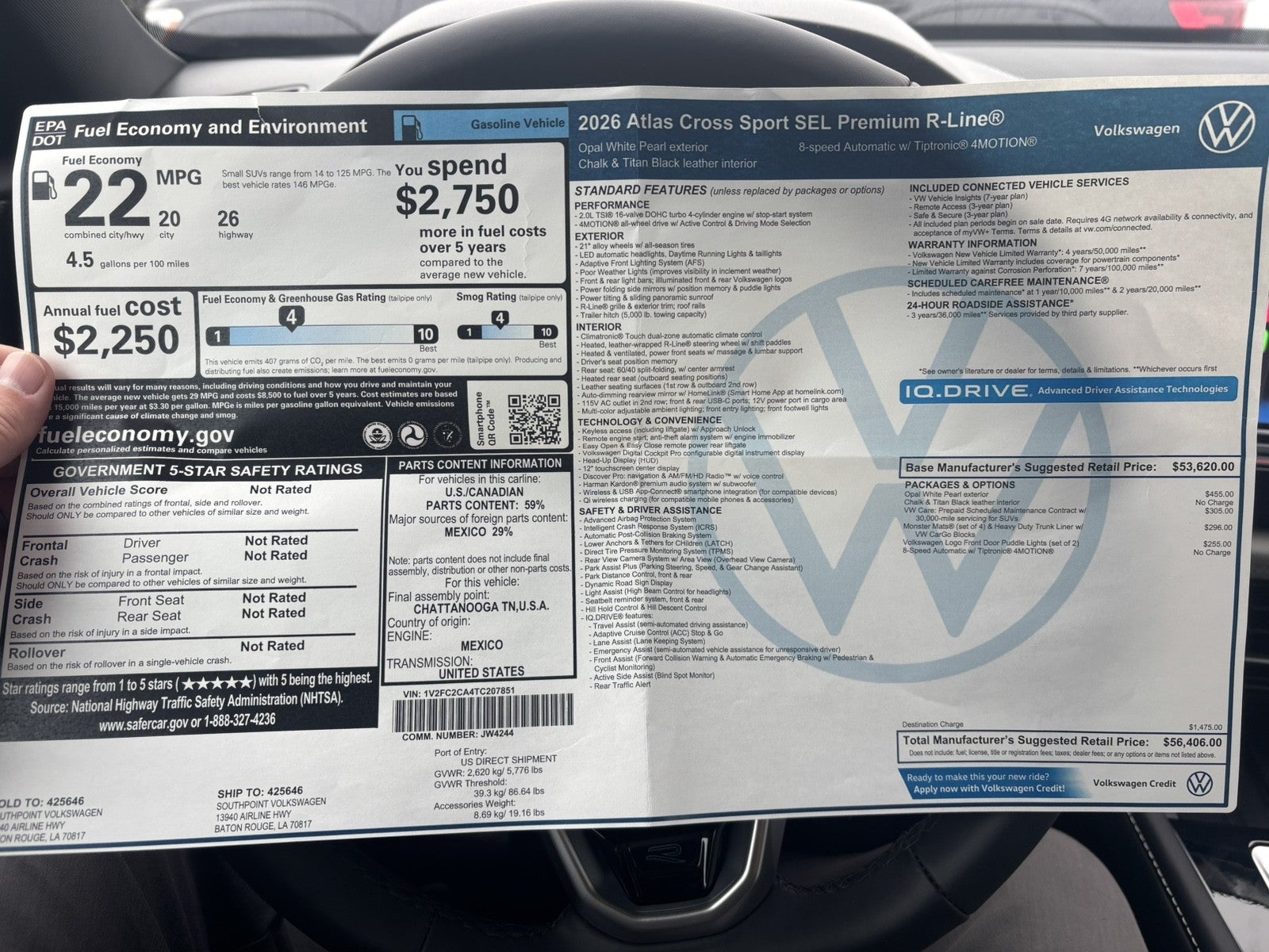 2026 Volkswagen Atlas Cross Sport 2.0T SEL Premium R-Line