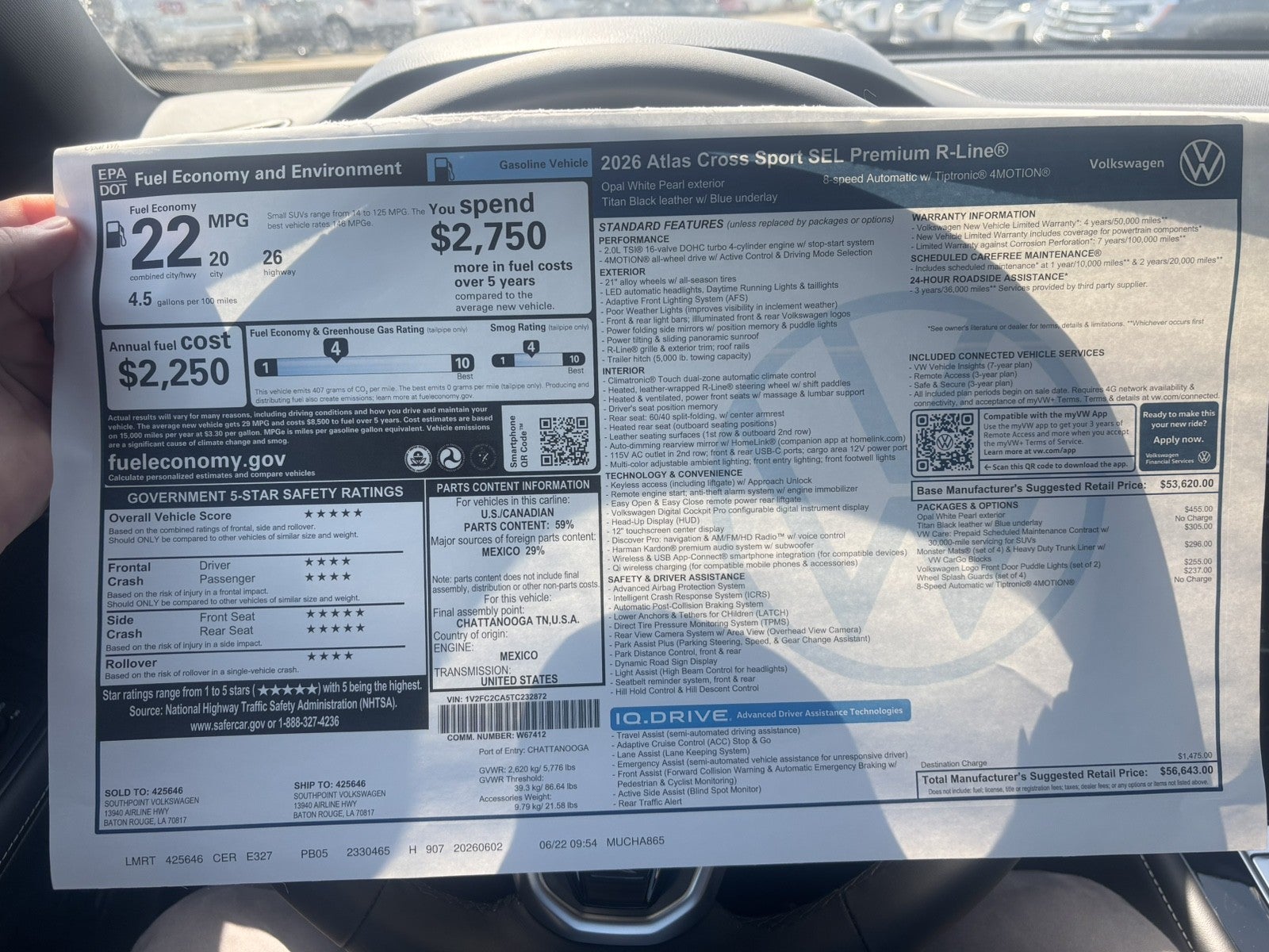 2026 Volkswagen Atlas Cross Sport 2.0T SEL Premium R-Line