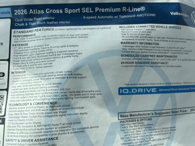 2026 Volkswagen Atlas Cross Sport 2.0T SEL Premium R-Line