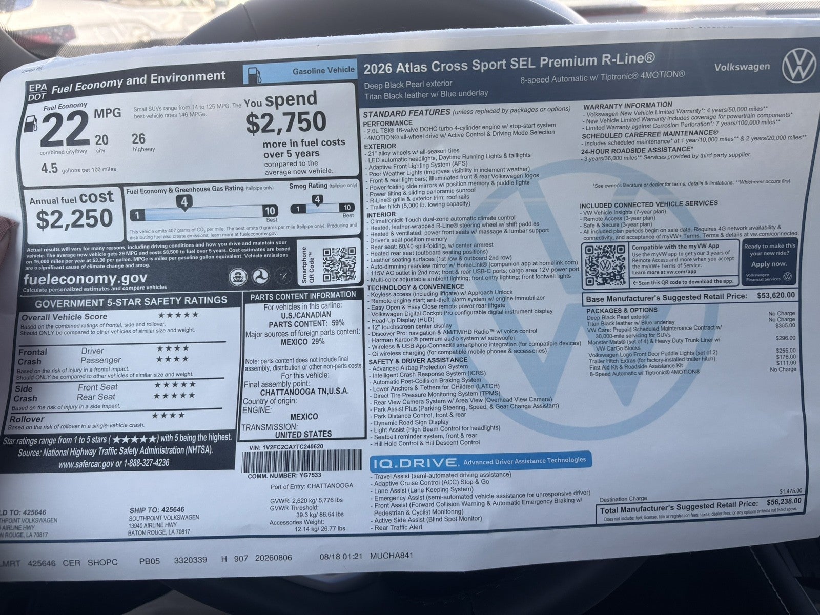 2026 Volkswagen Atlas Cross Sport 2.0T SEL Premium R-Line