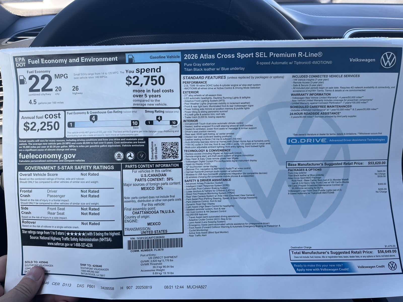 2026 Volkswagen Atlas Cross Sport 2.0T SEL Premium R-Line