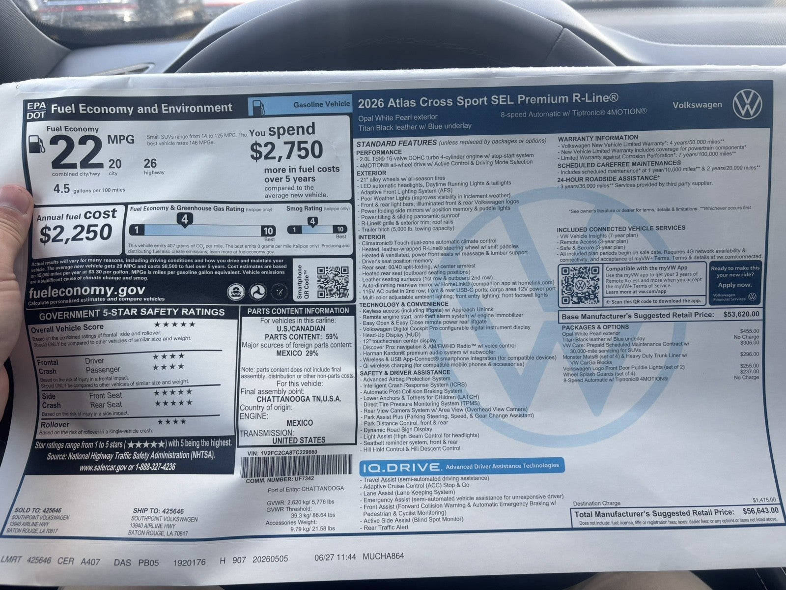 2026 Volkswagen Atlas Cross Sport 2.0T SEL Premium R-Line