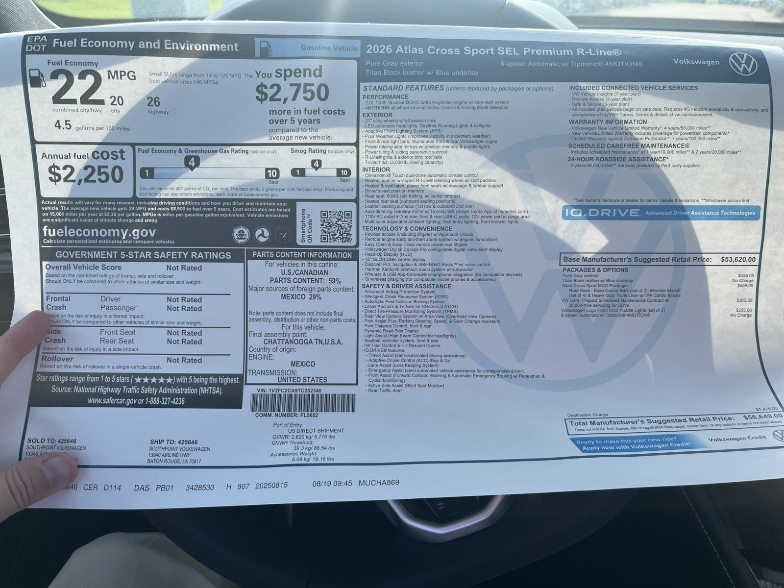 2026 Volkswagen Atlas Cross Sport 2.0T SEL Premium R-Line