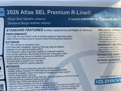 2026 Volkswagen Atlas 2.0T SEL Premium R-Line