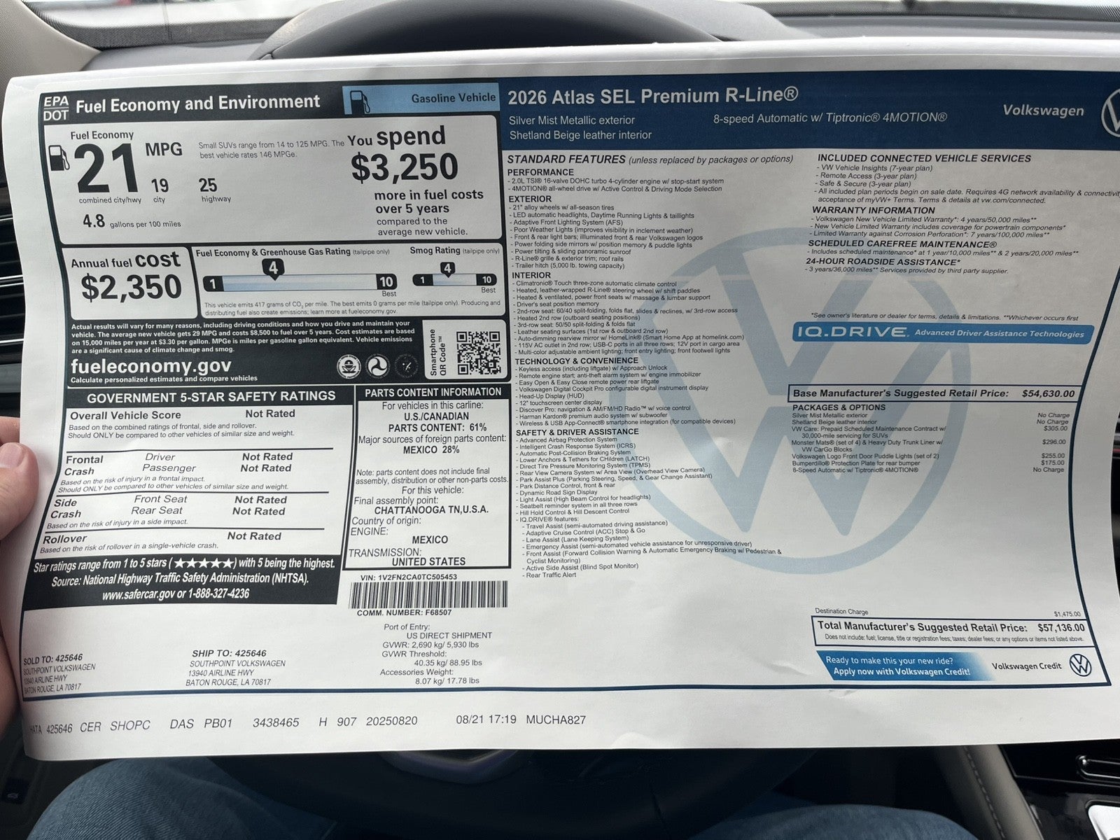 2026 Volkswagen Atlas 2.0T SEL Premium R-Line