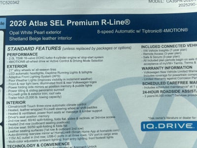 2026 Volkswagen Atlas 2.0T SEL Premium R-Line