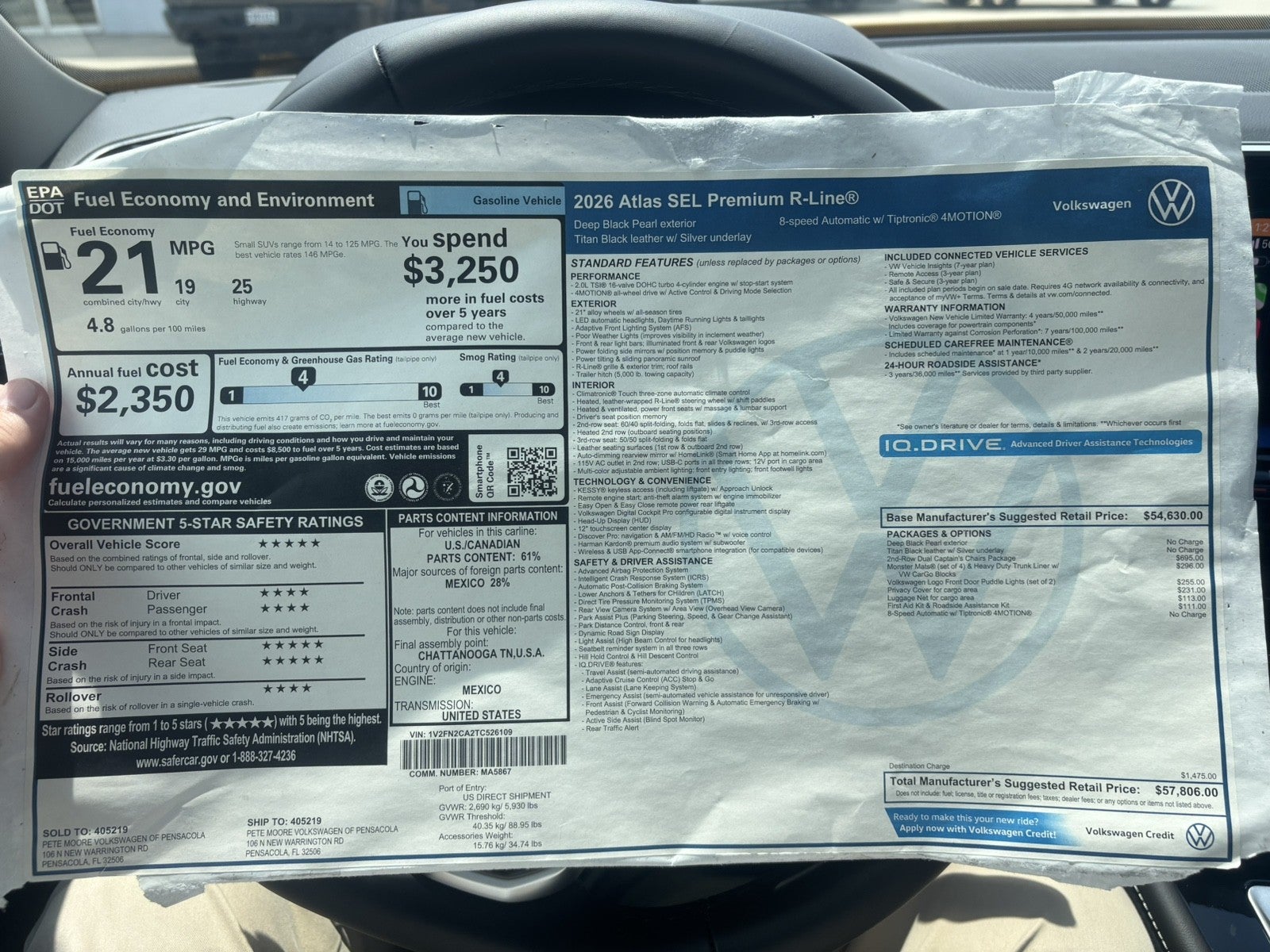 2026 Volkswagen Atlas 2.0T SEL Premium R-Line