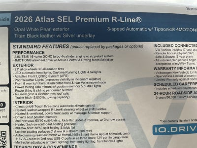 2026 Volkswagen Atlas 2.0T SEL Premium R-Line