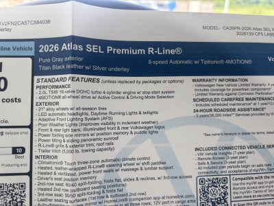 2026 Volkswagen Atlas 2.0T SEL Premium R-Line