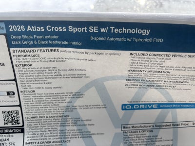 2026 Volkswagen Atlas Cross Sport 2.0T SE w/Technology
