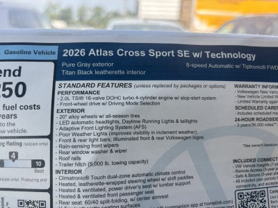 2026 Volkswagen Atlas Cross Sport 2.0T SE w/Technology