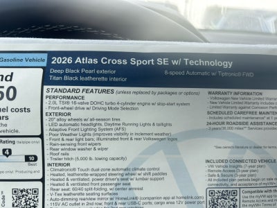 2026 Volkswagen Atlas Cross Sport 2.0T SE w/Technology