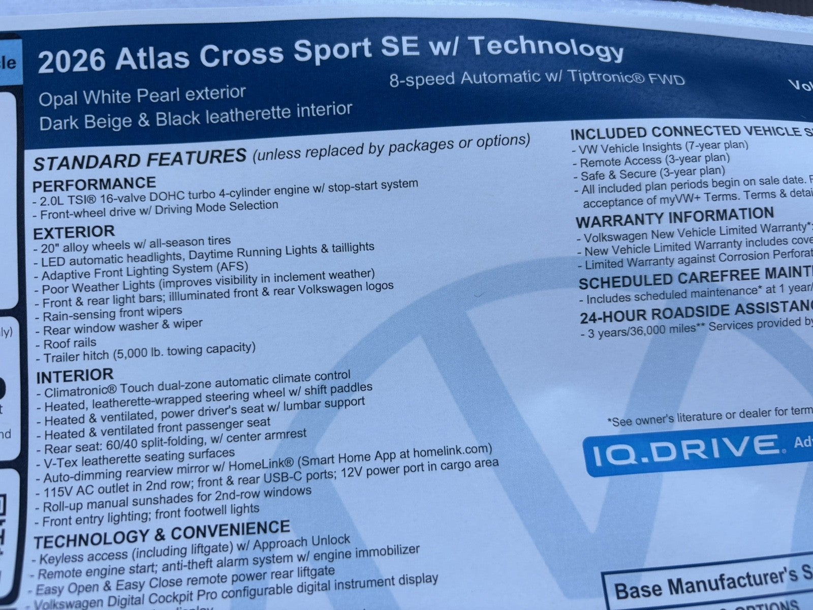 2026 Volkswagen Atlas Cross Sport 2.0T SE w/Technology