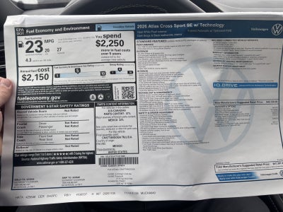 2026 Volkswagen Atlas Cross Sport 2.0T SE w/Technology