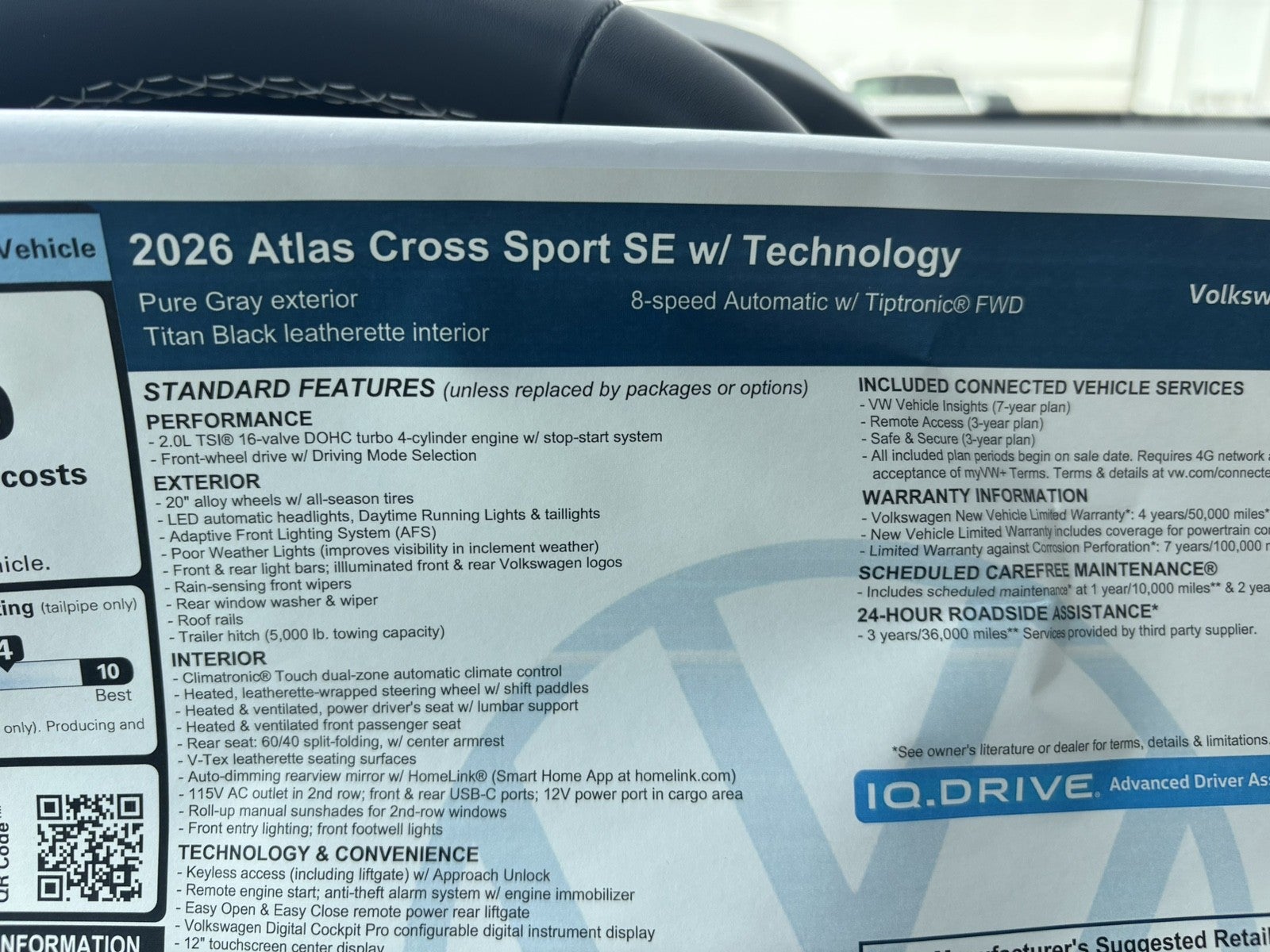 2026 Volkswagen Atlas Cross Sport 2.0T SE w/Technology