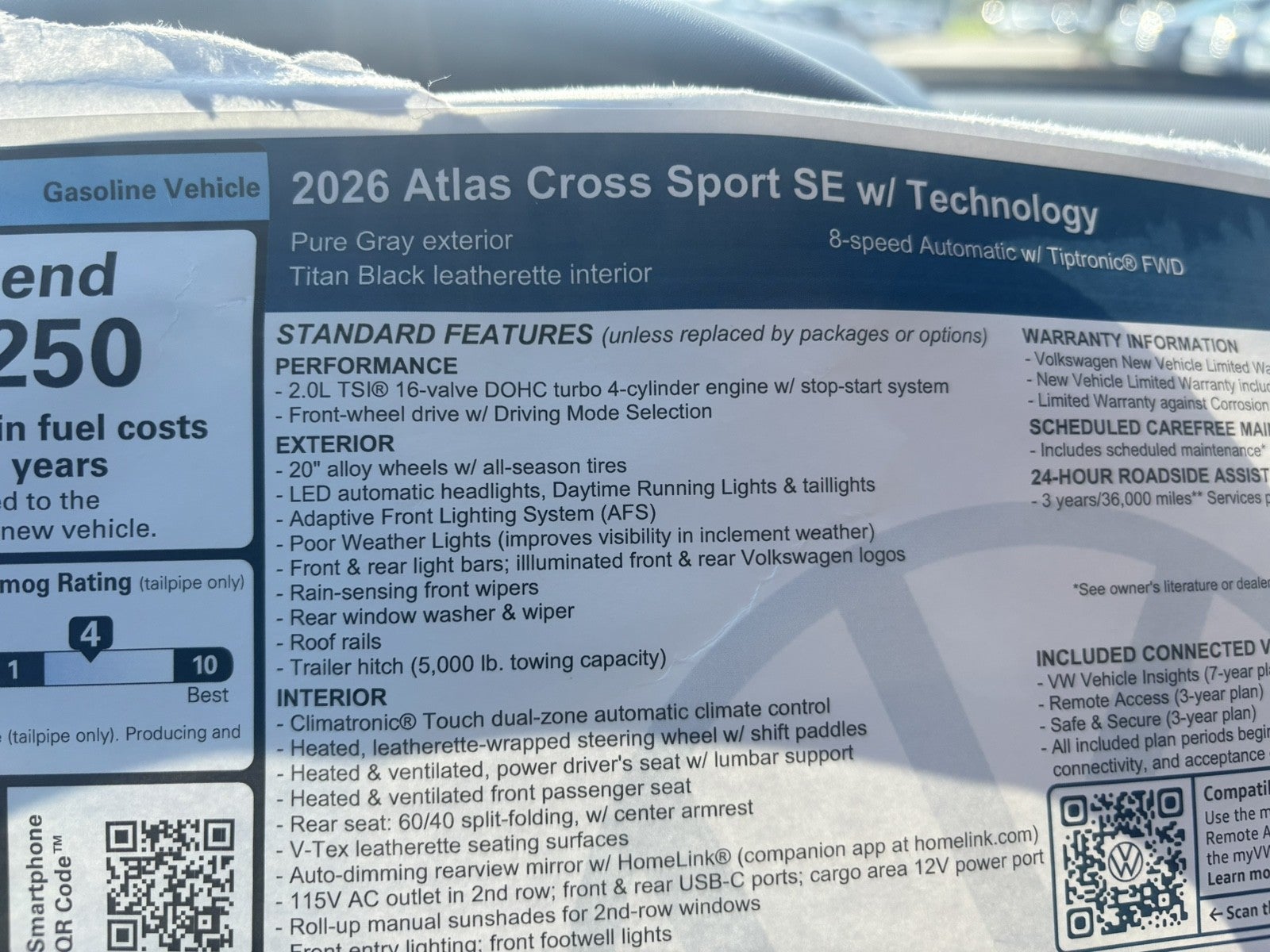 2026 Volkswagen Atlas Cross Sport 2.0T SE w/Technology