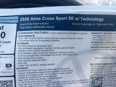 2026 Volkswagen Atlas Cross Sport 2.0T SE w/Technology