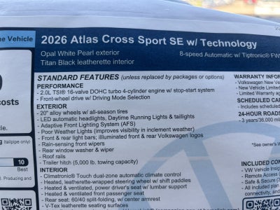 2026 Volkswagen Atlas Cross Sport 2.0T SE w/Technology